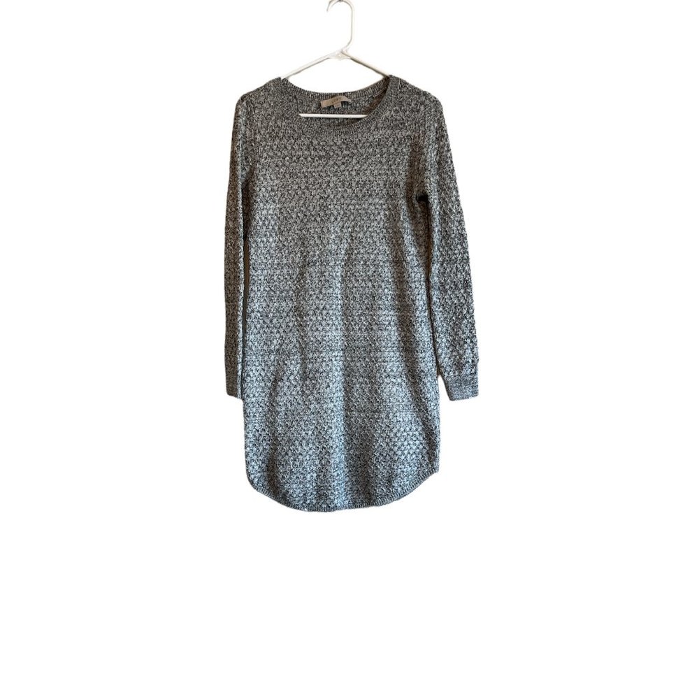 Loft S Grey Sweater Dress Tunic Long Sleeve 1854